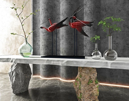 自然风石头端景条案3d模型