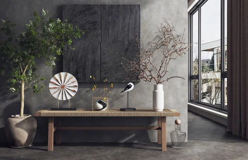 北欧端景条案3d模型
