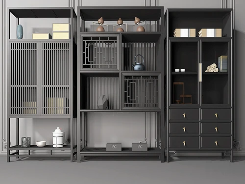 新中式博古架装饰柜3d模型