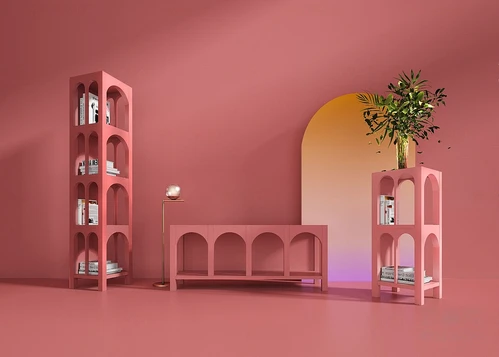 北欧简易书柜端景柜3d模型