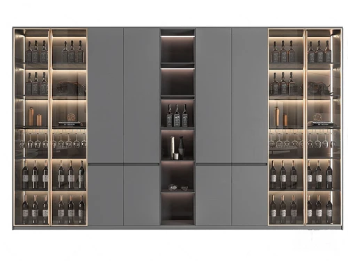 现代多功能酒柜3d模型