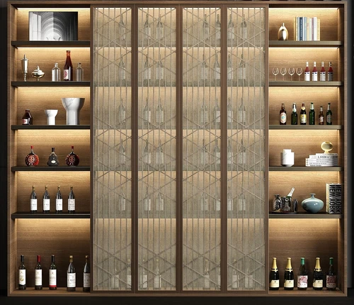 现代实木酒柜3d模型