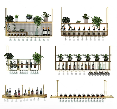 现代金属酒架3d模型