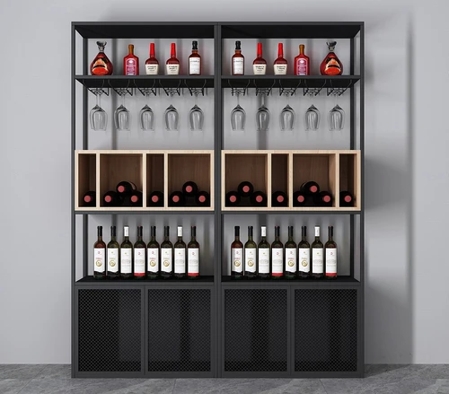 工业风铁艺酒柜3d模型