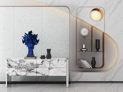 现代大理石边柜3d模型