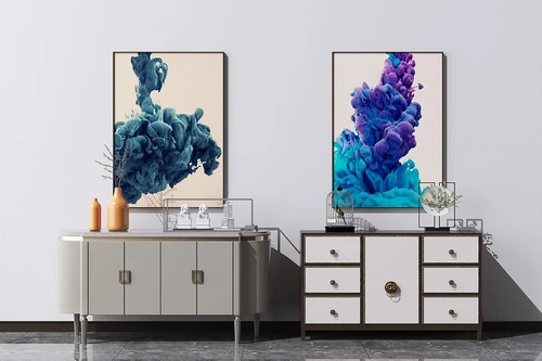 新中式烤漆边柜3d模型