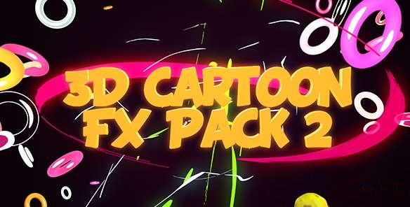 C4D三维卡通MG动画元素第二套 3D Cartoon FX Pack 2