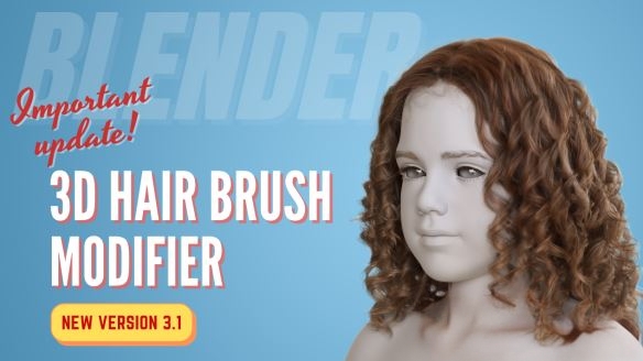 Blender头发毛发笔刷插件 3D Hair Brush V4.7 + 使用教程