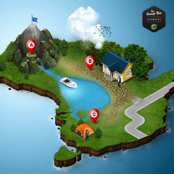 三维等距地图生成制作PS插件 Graphicriver – 3D Map Generator 2 v1.5.4 – Isometric