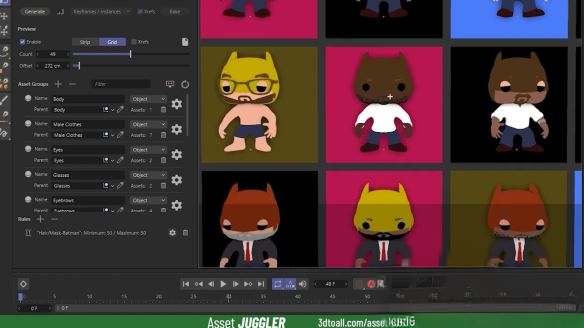 C4D组合变形展示插件 3DtoAll Asset Juggler V1.3 For Cinema 4D R17-R26 Win破解版