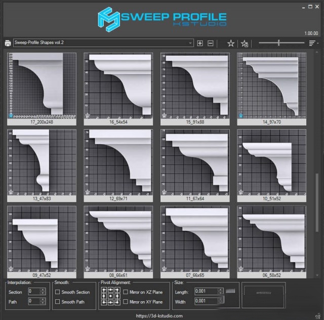 3DS MAX欧式建筑边角模型生成插件 3d-kstudio Sweep Profile Pro 1.01.17 for 3ds Max 2014-2024