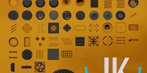 Blender贴画素材 75 Decals For Decalmachine 2.1