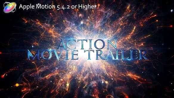 Apple Motion模板-大气史诗背景文字图片宣传片头 Action Movie Trailer