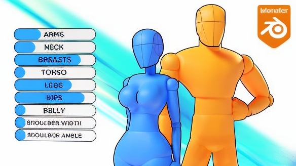 Blender基础模型创建插件 Adjustable Mannequin V1.2