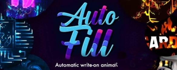 文字图标Logo自动填充路径生长动画 Aescripts AutoFill v1.1.6 Win/Mac + 使用教程